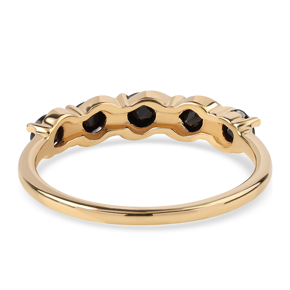 Anillo de Plata Bañada en Oro con Espinela Negra 3 