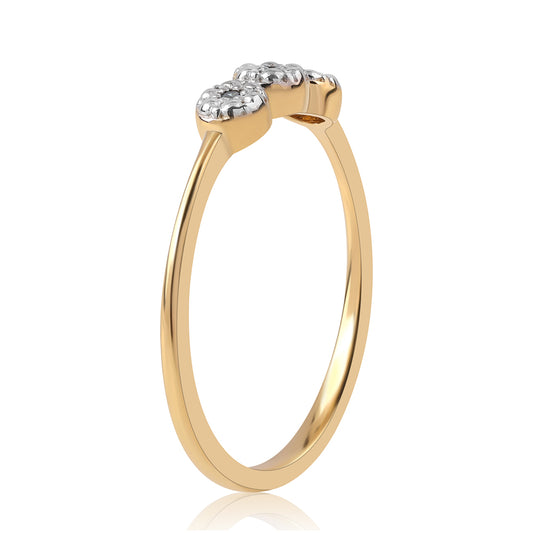 Anillo de Plata Bañada en Oro con Diamante Azul