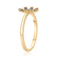Anillo de Plata Bañada en Oro con Diamante Azul