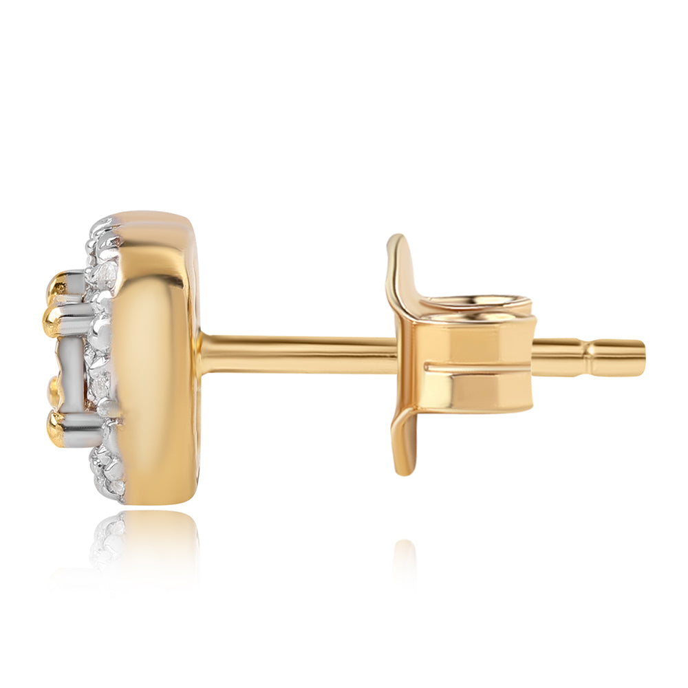 Conjunto de Plata Bañada en Oro con Diamante Azul y Topacio Blanco ( Pendientes +Anillo +Colgante ) 11 