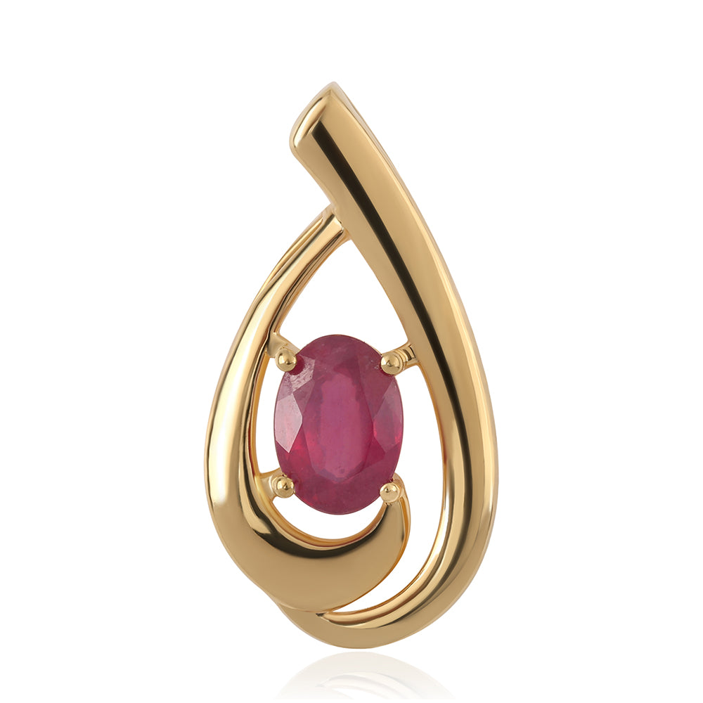 Colgante de Plata Bañada en Oro con Rubí de Mozambique