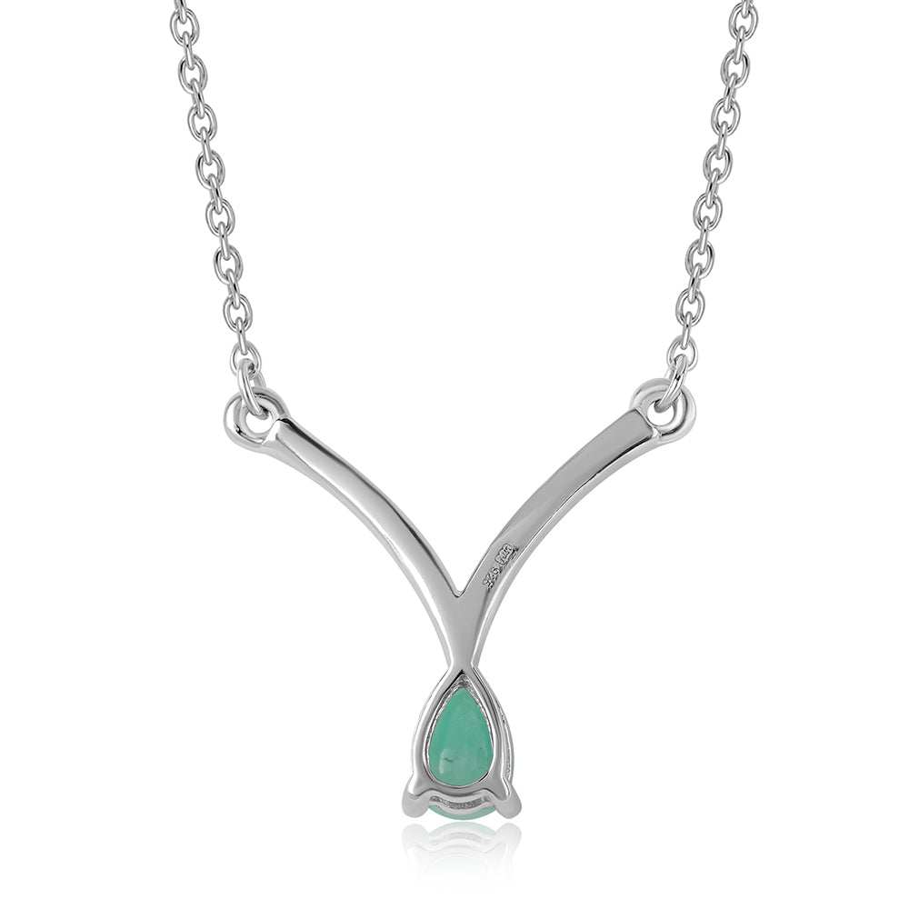 Collar de Plata con Esmeralda de Brasil y Topacio Blanco 3 