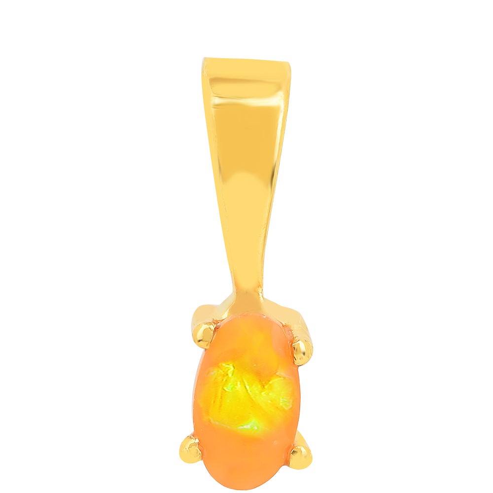 Colgante de Plata Bañada en Oro con Ópalo Fuego 1 