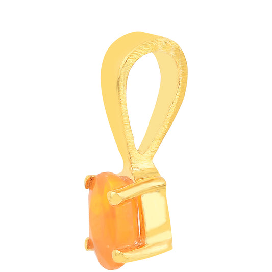 Colgante de Plata Bañada en Oro con Ópalo Fuego