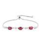Pulsera de Plata con Rubí de Tailandia y Zircón Blanco