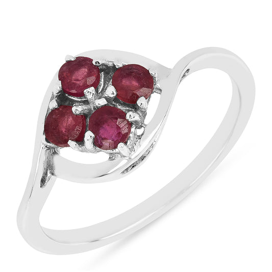 Anillo de Plata con Rubí de Tailandia