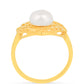 Anillo de Plata Bañada en Oro con Perla de Agua Dulce Crema