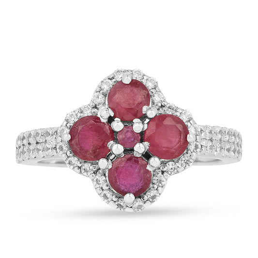 Anillo de Plata con Rubí de Tailandia