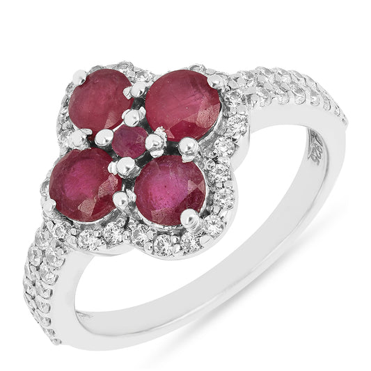 Anillo de Plata con Rubí de Tailandia