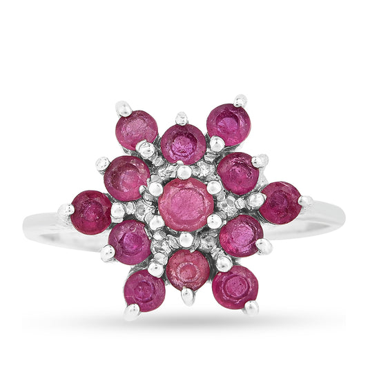 Anillo de Plata con Rubí de Tailandia