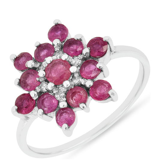 Anillo de Plata con Rubí de Tailandia