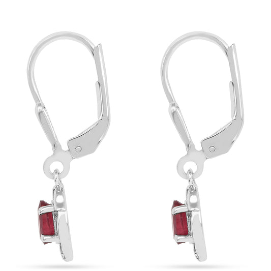 Pendientes de Plata con Rubí de Tailandia