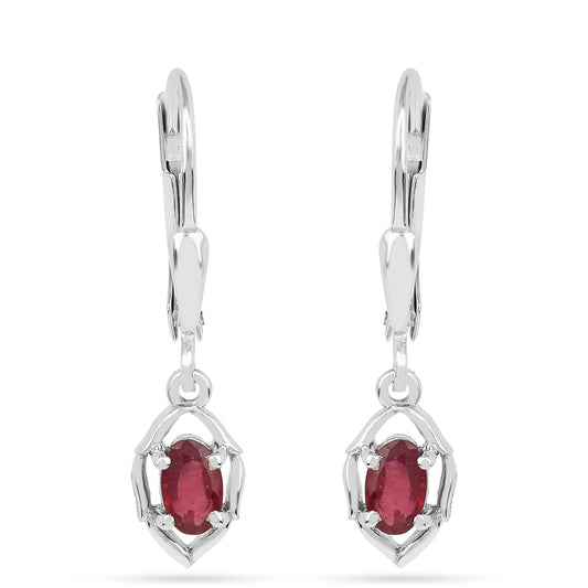 Pendientes de Plata con Rubí de Tailandia