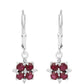 Pendientes de Plata con Rubí de Tailandia y Zircón Blanco