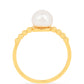 Anillo de Plata Bañada en Oro con Perla de Agua Dulce Crema