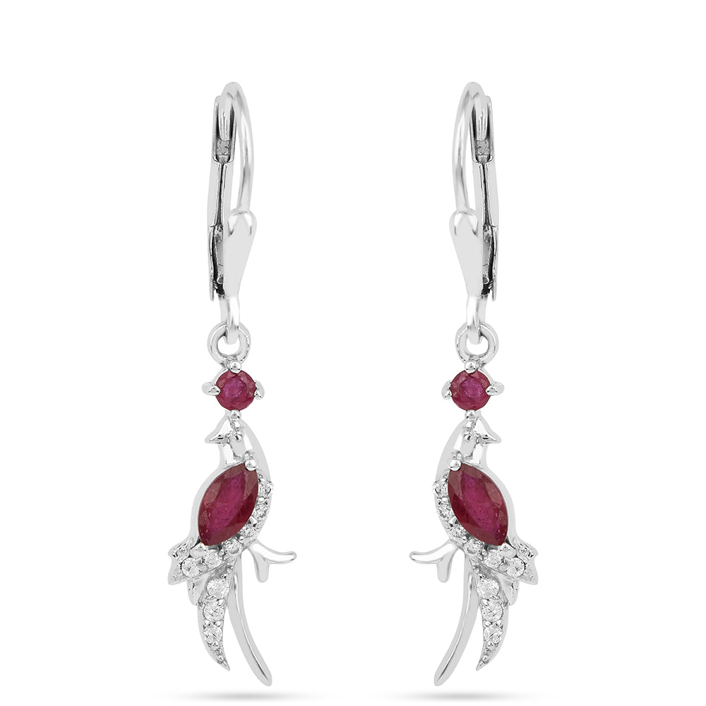 Pendientes de Plata con Rubí de Tailandia