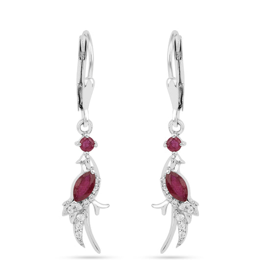 Pendientes de Plata con Rubí de Tailandia