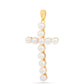 Cruz Colgante de Plata Bañada en Oro con Perla de Agua Dulce Crema