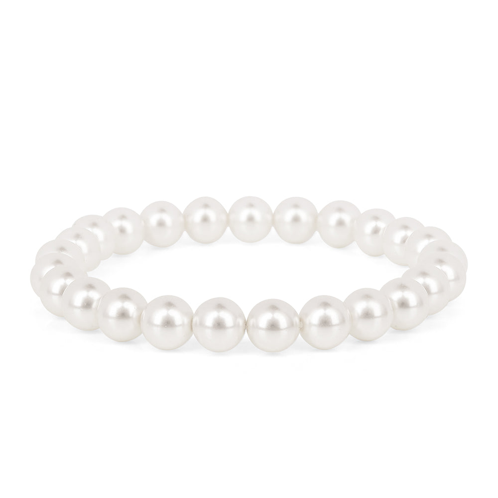 Conjunto de Plata Bañada en Oro con Perla de Agua Dulce Crema ( Pendientes +Pulsera )