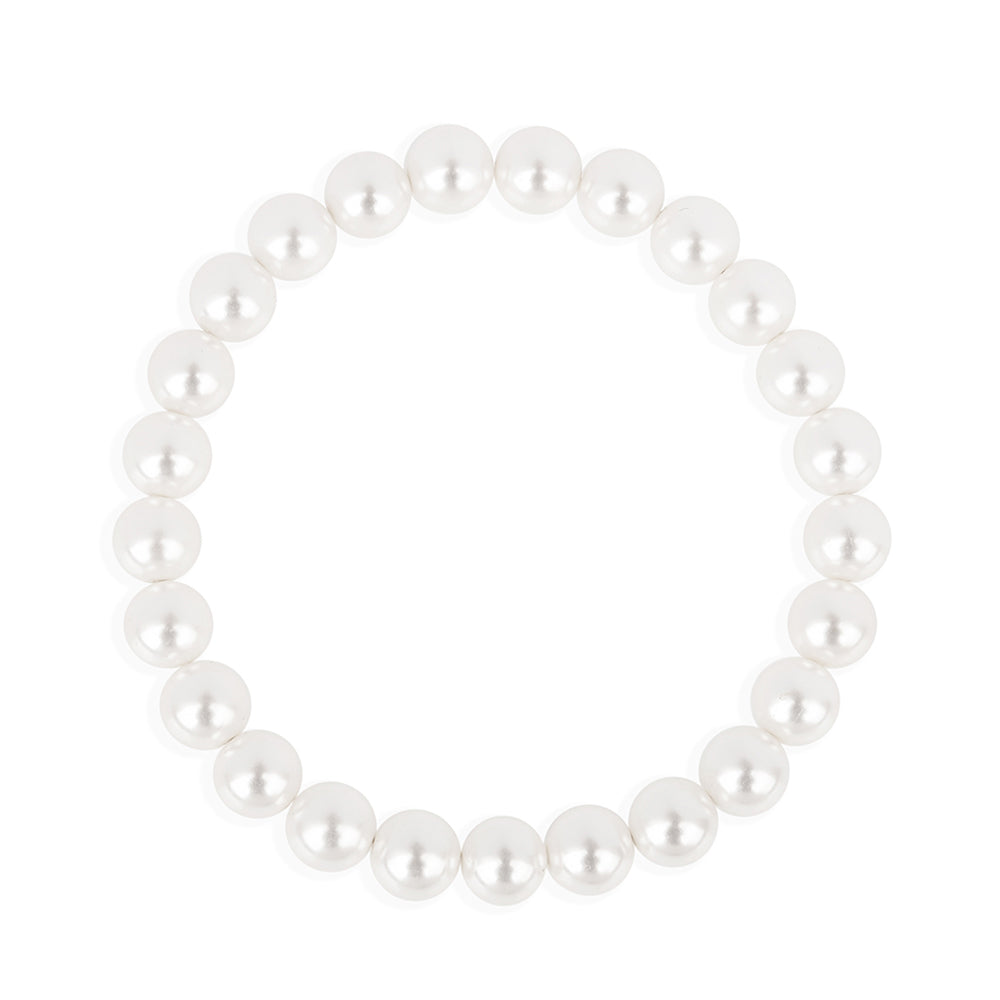 Conjunto de Plata Bañada en Oro con Perla de Agua Dulce Crema ( Pendientes +Pulsera )