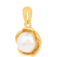 Colgante de Plata Bañada en Oro con Perla de Agua Dulce Crema