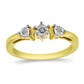 Anillo de Plata Bañada en Oro con Diamante blanco