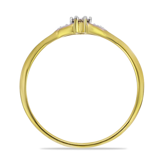 Anillo de Plata Bañada en Oro con Diamante blanco