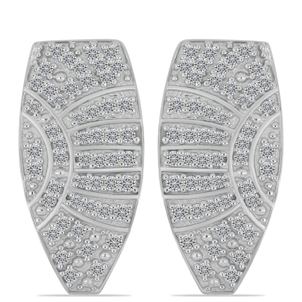 Pendientes de Plata Bañada en Oro con Diamante blanco 3 