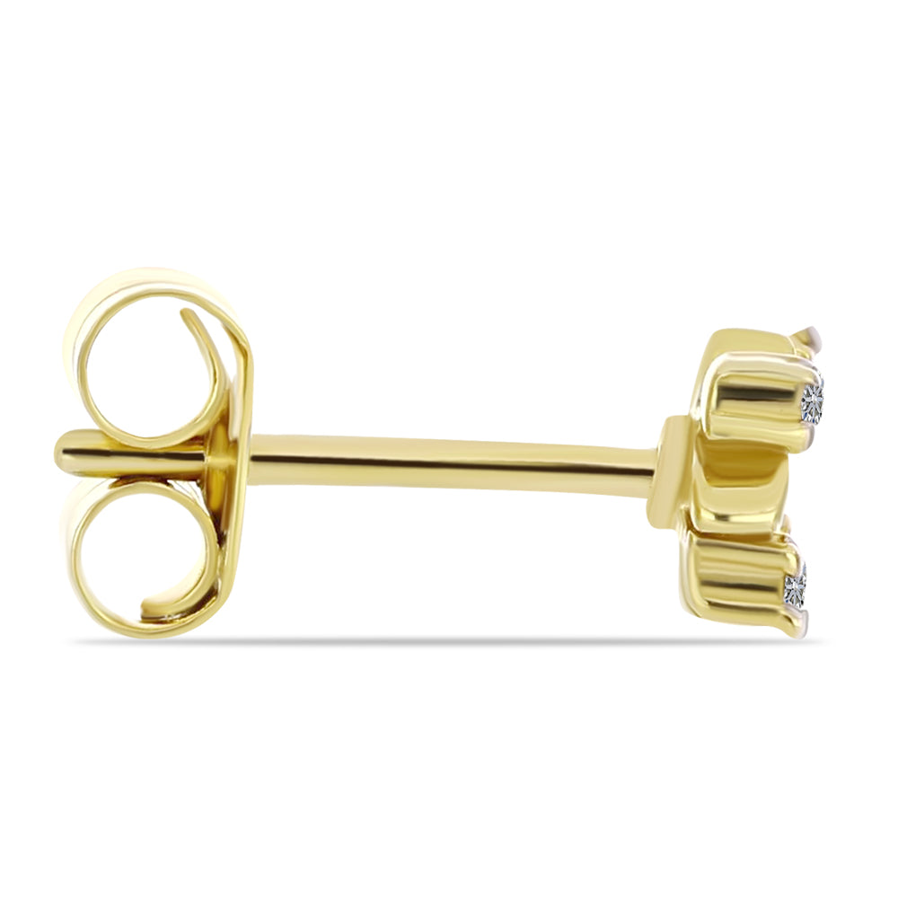 Pendientes de Plata Bañada en Oro con Diamante blanco 2 