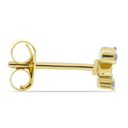 Pendientes de Plata Bañada en Oro con Diamante blanco