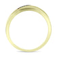 Anillo de Plata Bañada en Oro con Diamante Azul