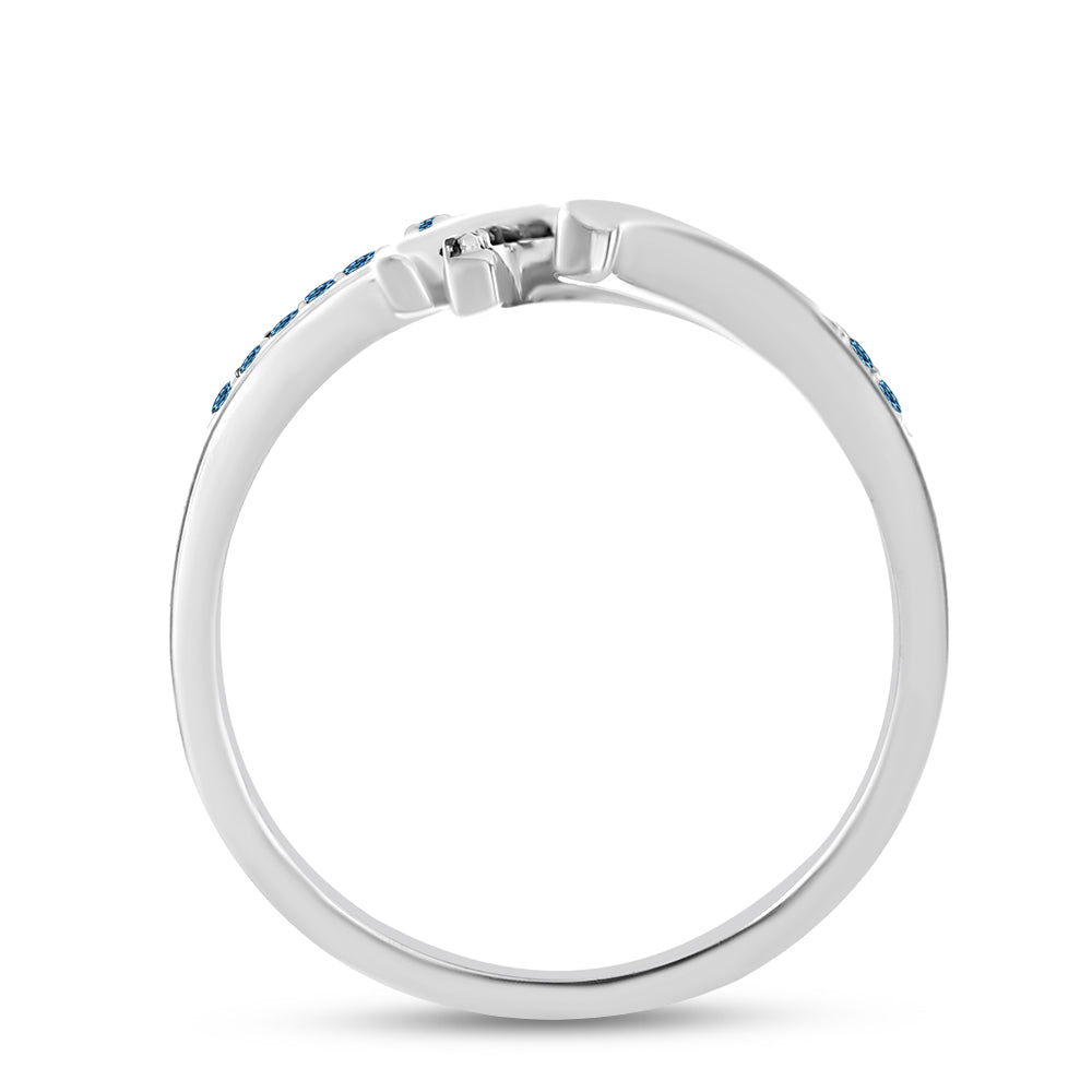 Anillo de Plata con Diamante Azul 2 