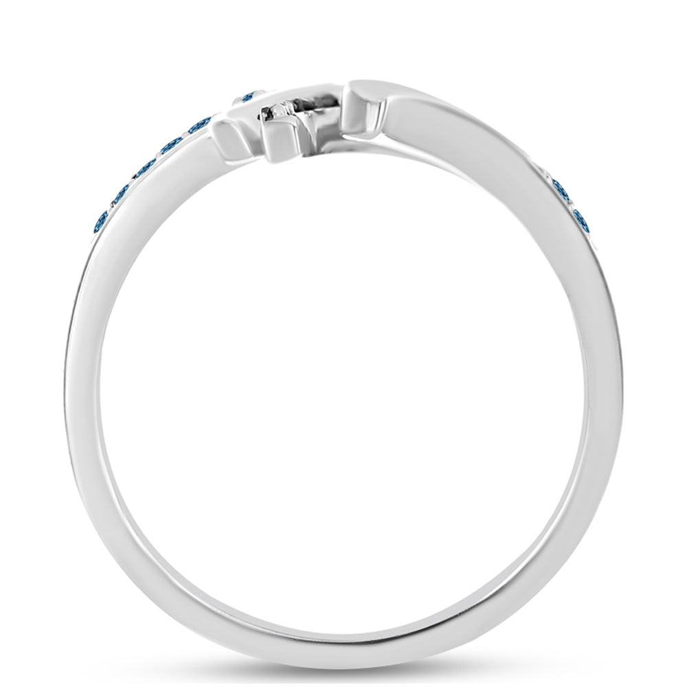 Anillo de Plata con Diamante Azul 6 