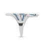 Anillo de Plata con Diamante Azul