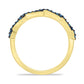 Anillo de Plata Bañada en Oro con Diamante Azul