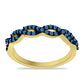 Anillo de Plata Bañada en Oro con Diamante Azul