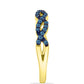 Anillo de Plata Bañada en Oro con Diamante Azul