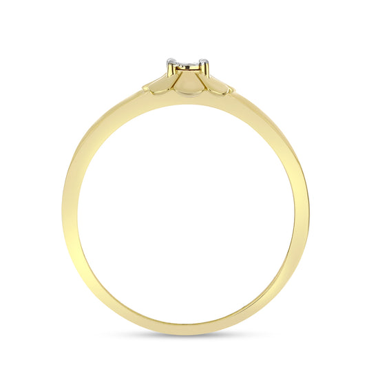 Anillo de Plata Bañada en Oro con Diamante blanco