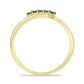 Anillo de Plata Bañada en Oro con Diamante Verde y Diamante blanco