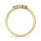 Anillo de Plata Bañada en Oro con Diamante Azul y Diamante blanco