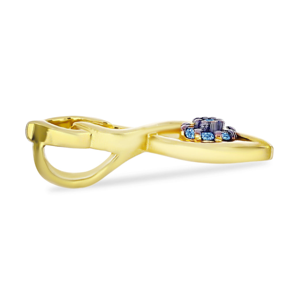 Colgante de Plata Bañada en Oro con Diamante Azul 2 
