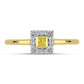 Anillo de Plata Bañada en Oro con Diamante Amarillo y Zircón blanco natural