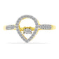 Anillo de Plata Bañada en Oro con Diamante blanco y Zircón Blanco
