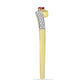 Anillo de Plata Bañada en Oro con Diamante Rojo y Zircón Blanco
