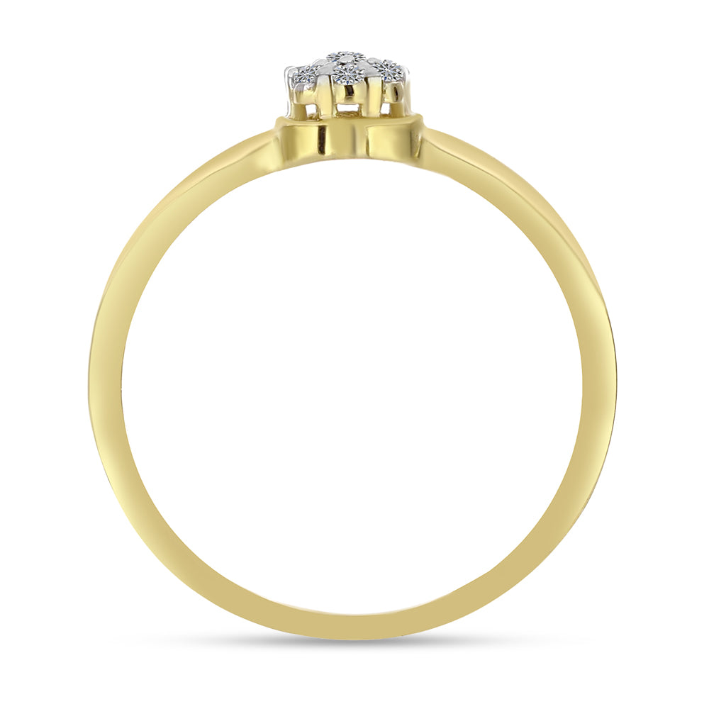 Anillo de Plata Bañada en Oro con Diamante blanco 2 