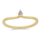 Anillo de Plata Bañada en Oro con Diamante blanco