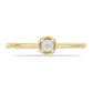 Anillo de Plata Bañada en Oro con Diamante blanco