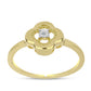Anillo de Plata Bañada en Oro con Diamante blanco