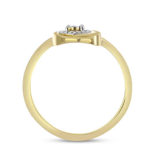 Anillo de Plata Bañada en Oro con Diamante blanco