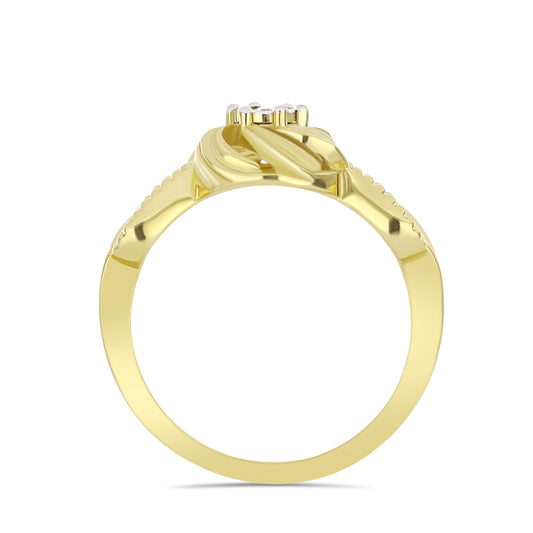 Anillo de Plata Bañada en Oro con Diamante blanco